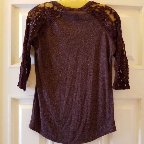 Emp Pre Graphic Tee Lace Sleeves Purple Sz Small - Picture 2 of 6